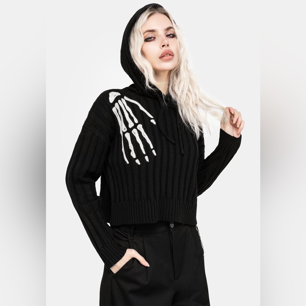 NWT Disturbia Volar Embroidered Knit Hoody | Size XL